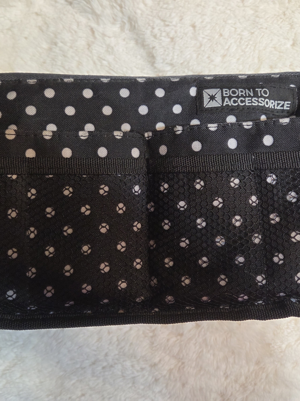 Accessory Organizer Pouch by Accessorize - Black Polka Dot